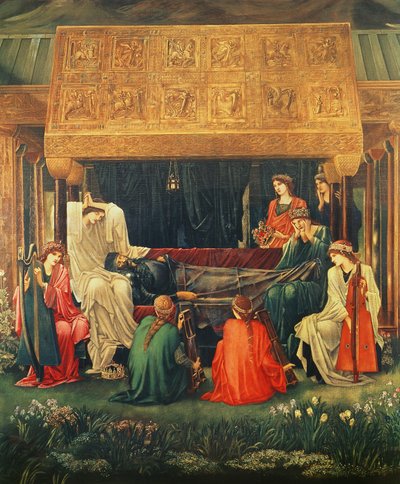 El último sueño de Arturo en Avalon, 1881-98 de Edward Burne Jones